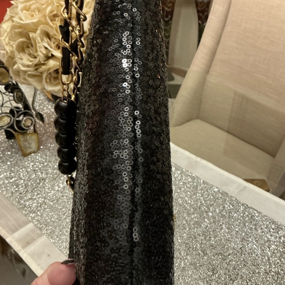 Black Sequin Badgley Mischka EVENING Bag - Picture 10 of 11
